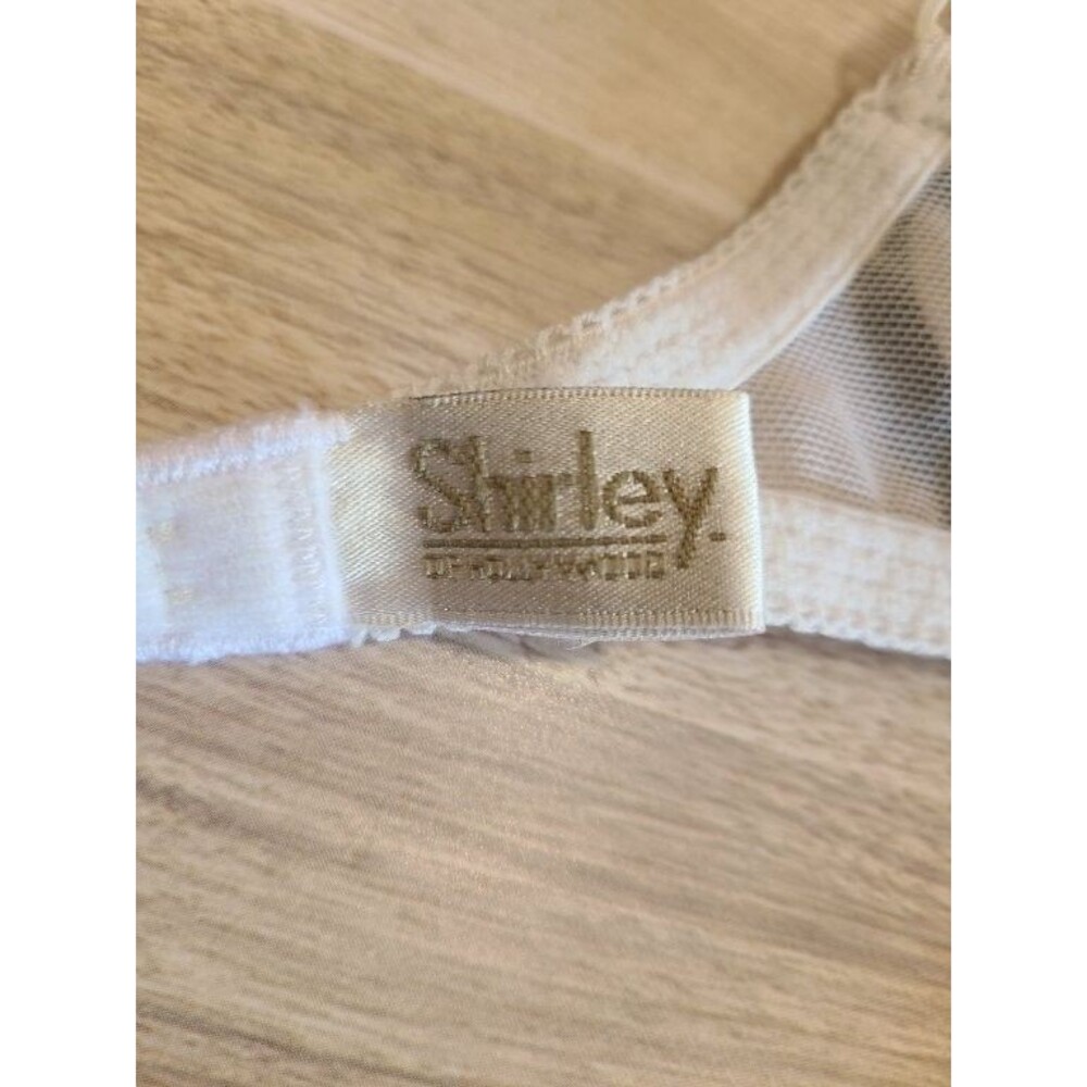 2 Shirley of Hollywood Open Cup Lace Bras Size 32 Black White Shelf Bra Lingerie - Picture 5 of 6